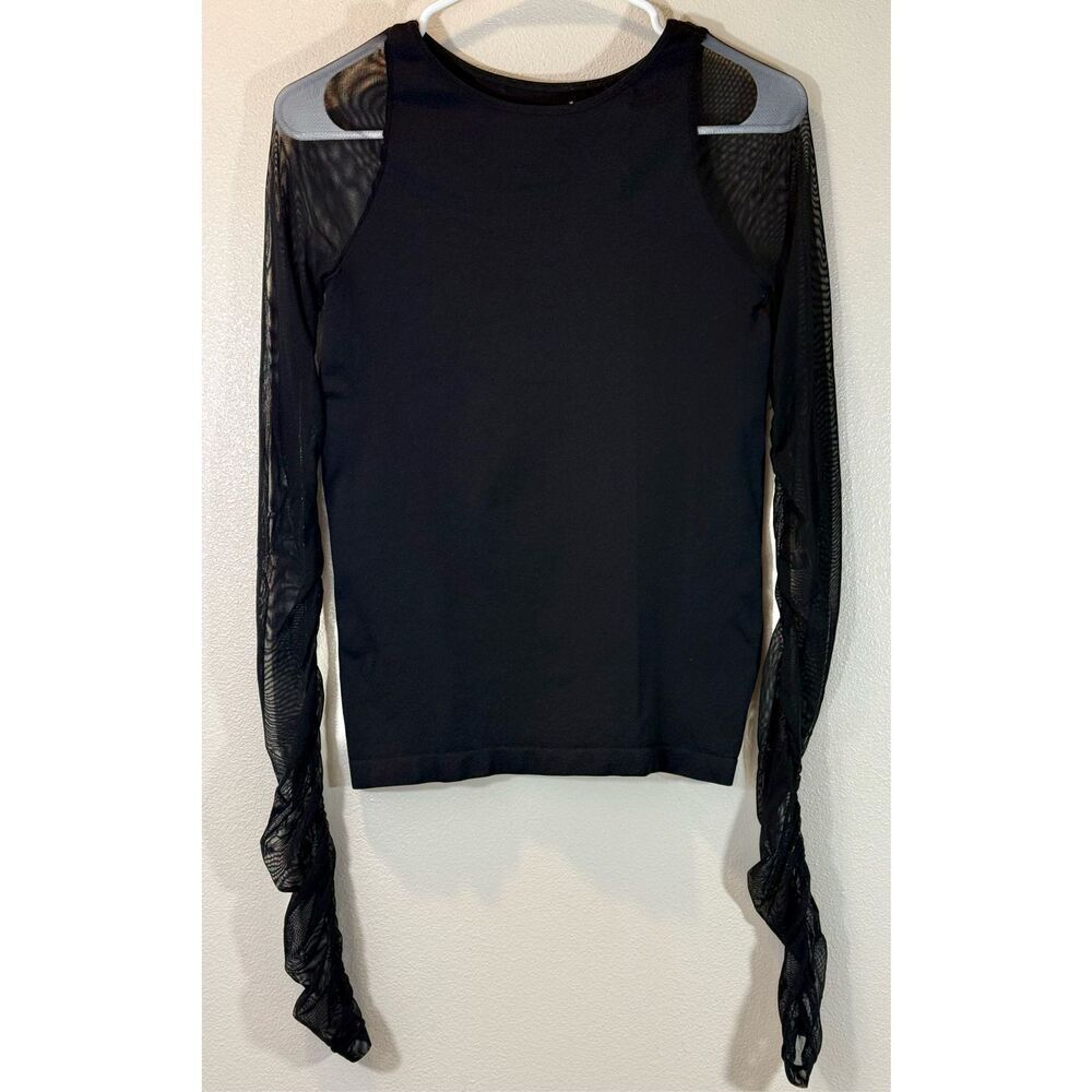 Free People fitted mesh sleeve top